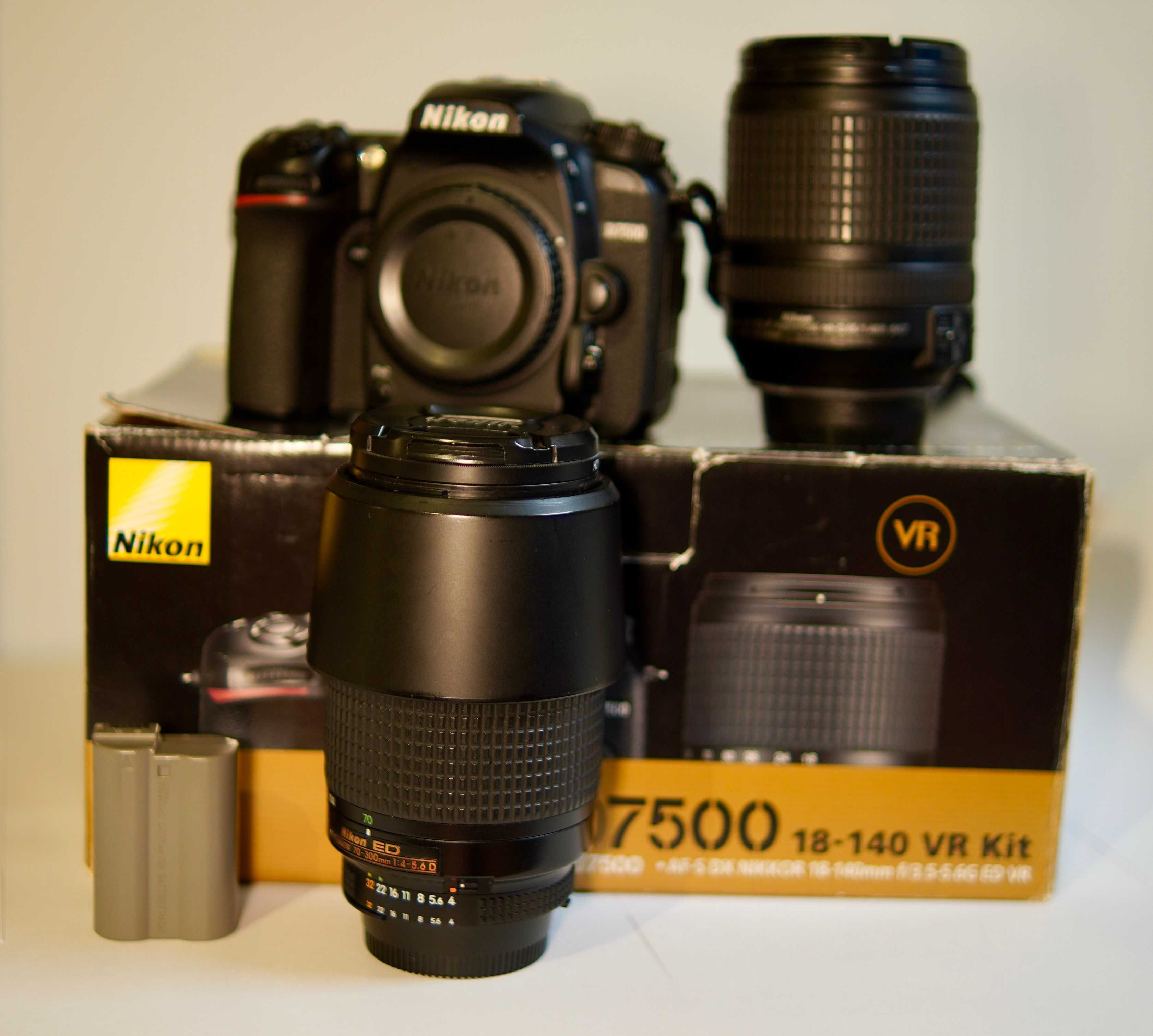 Câmera Nikon D7500+2 Lentes (18-140mm/70-300mm)+Flash+Acessórios – Kit
