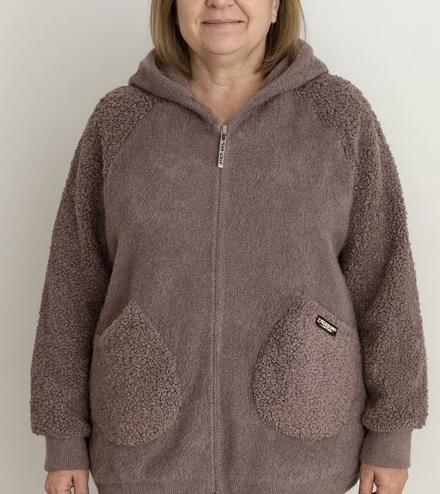 Кардиган батали альпака з тедді «баранчик» 56 58 розміру