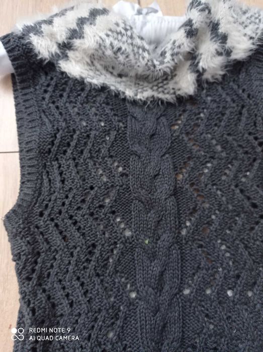 Szary bawełniany sweterek rozmiar 12-14 lat