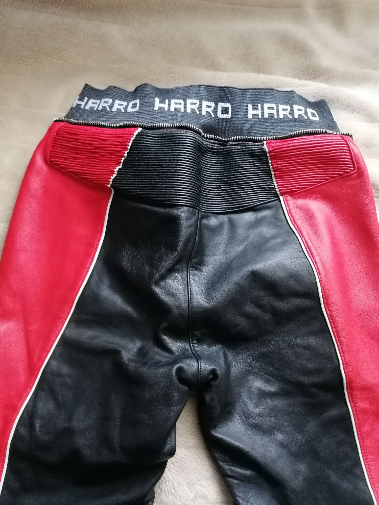 Spodnie motocyklowe skóra naturalna firmy Harro męskie jak nowe roz L