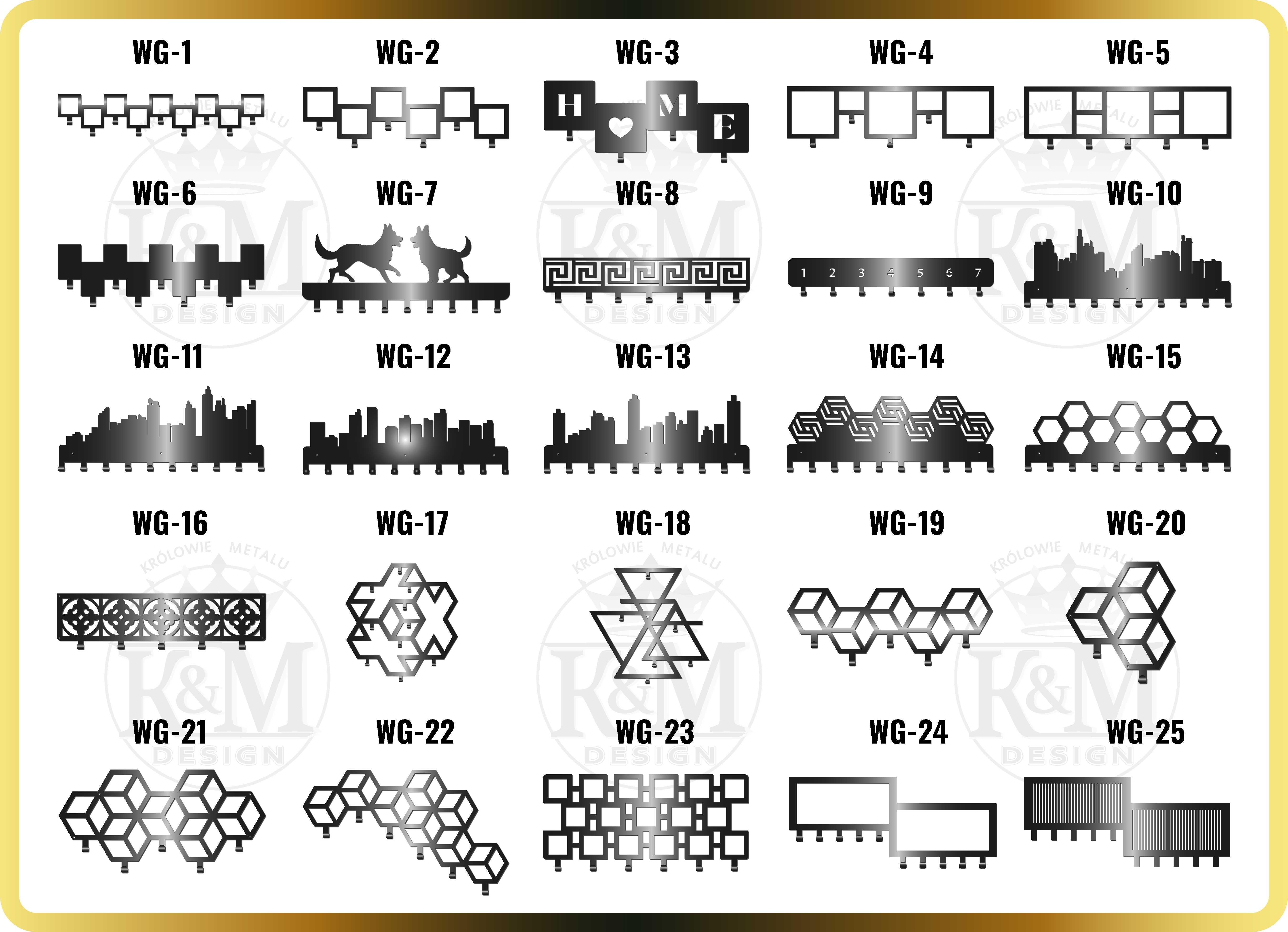 Nowoczesny wieszak z kolekcji SIMPLE geometryczne prostokąty WG24