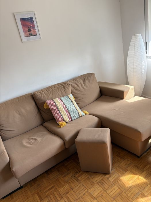 Vendo sofá 3 lugares + puf (ler todo anúncio)