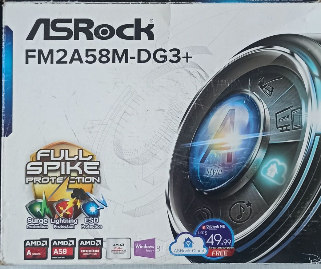 Продам комплект ASRock FM2A58M-DG3+,amd a6 5400,4gb Озу  DDR 3