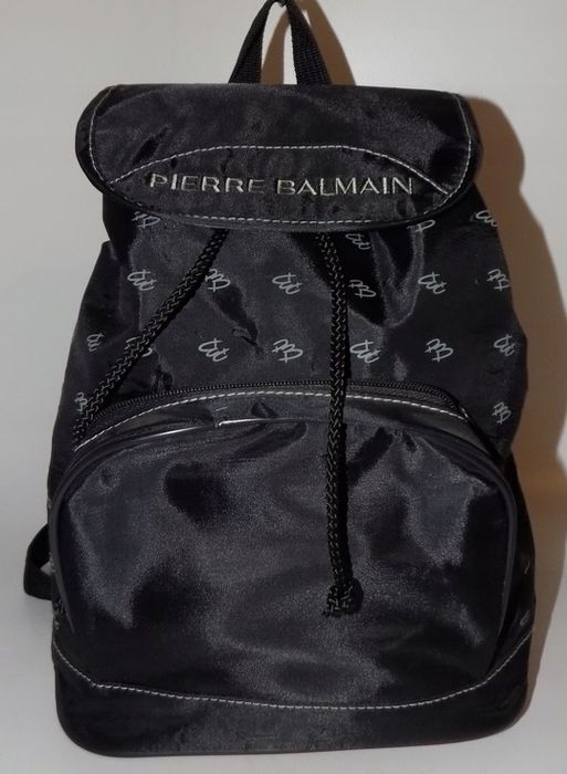 Pierre Balmain • Monogram Black, Nylon Waterproof • Backpack Rucksack