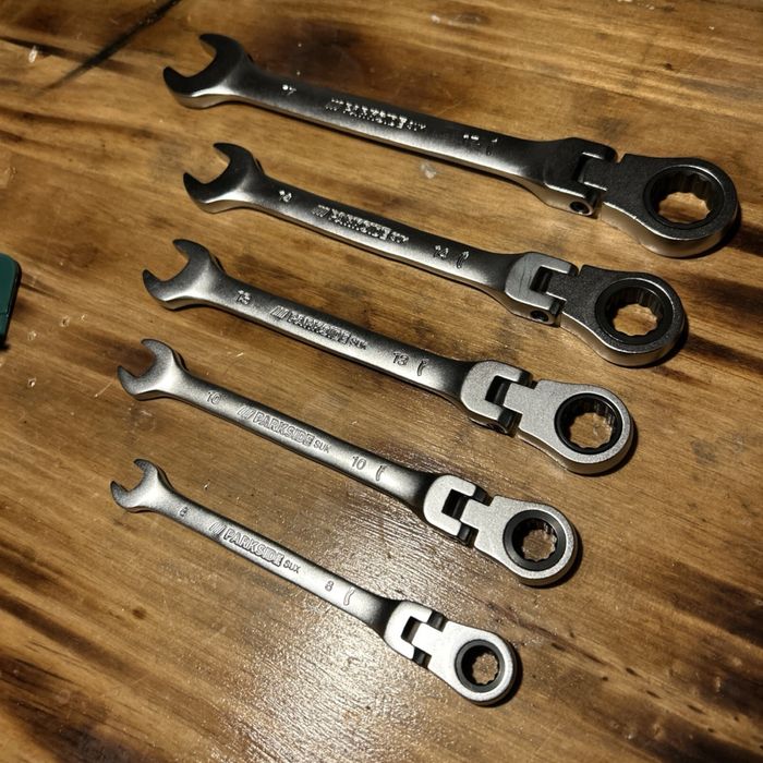 Набір ключів Parkside комбінованих з тріскачкою 8 - 17 мм 5 шт+шарнір