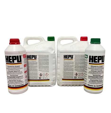 Антифриз красный G12, зеленый желтый синий G11+, Hepu Solventis Origin
