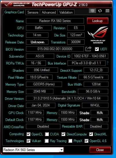 Komputer PC: procesor AMD FX-4300; grafika RX 560; 16GB RAM; SSD