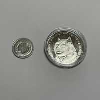 Doge coin moneta kolekcjonerska kryptowaluta kolor srebrny