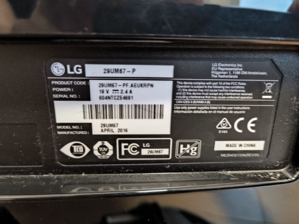 Monitor LG 29 cali ultrawide 29UM67