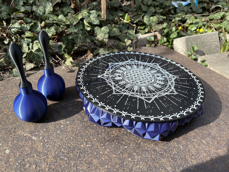 Бубен Шаманский Zodiak, цветок жизни, Маракасы