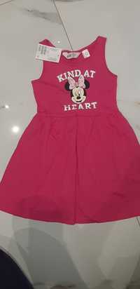 Nowa sukienka Minnie H&M r104 różowa