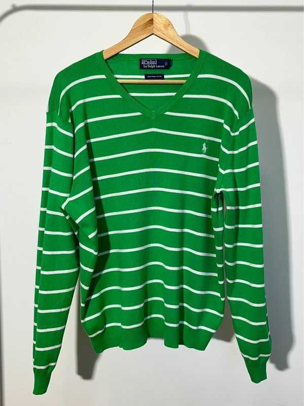 Polo Ralph Lauren zielony męski sweter w serek