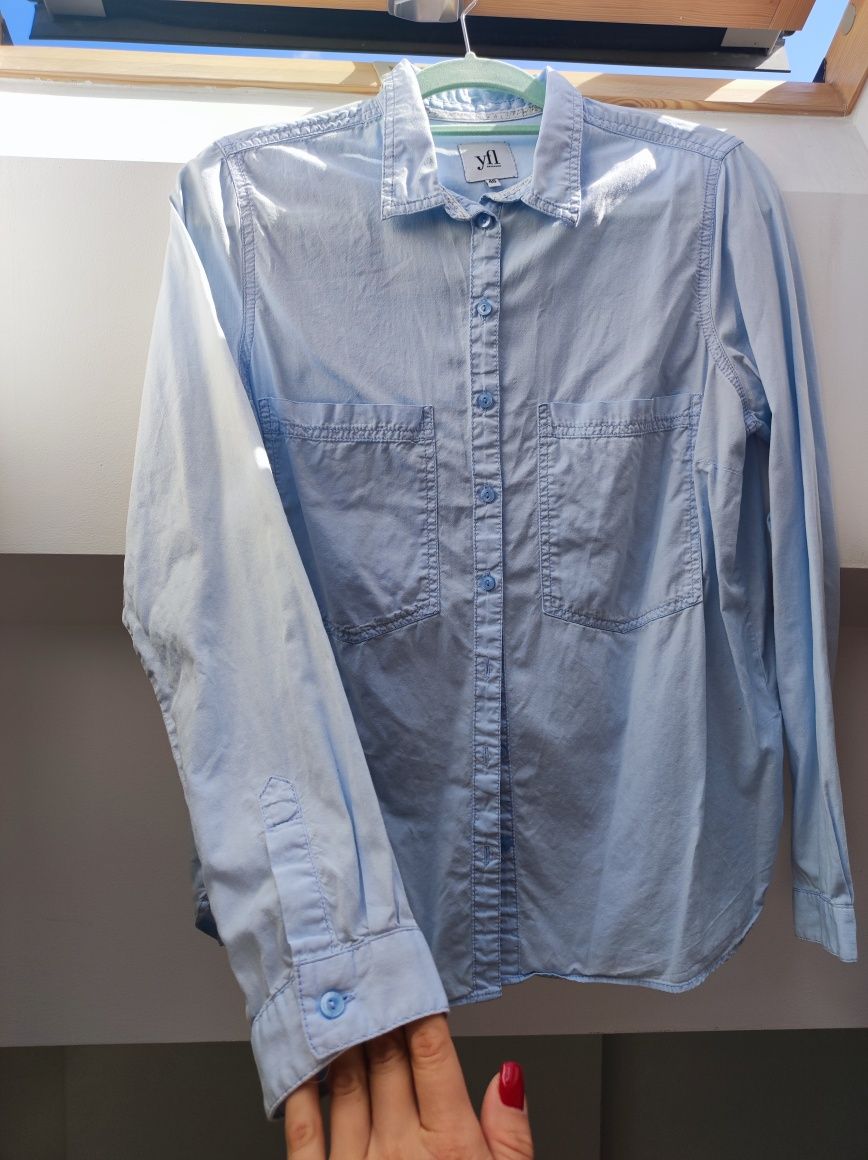 Niebieska bawełniana koszula, długi rękaw, RESERVED YFL, rozmiar 40