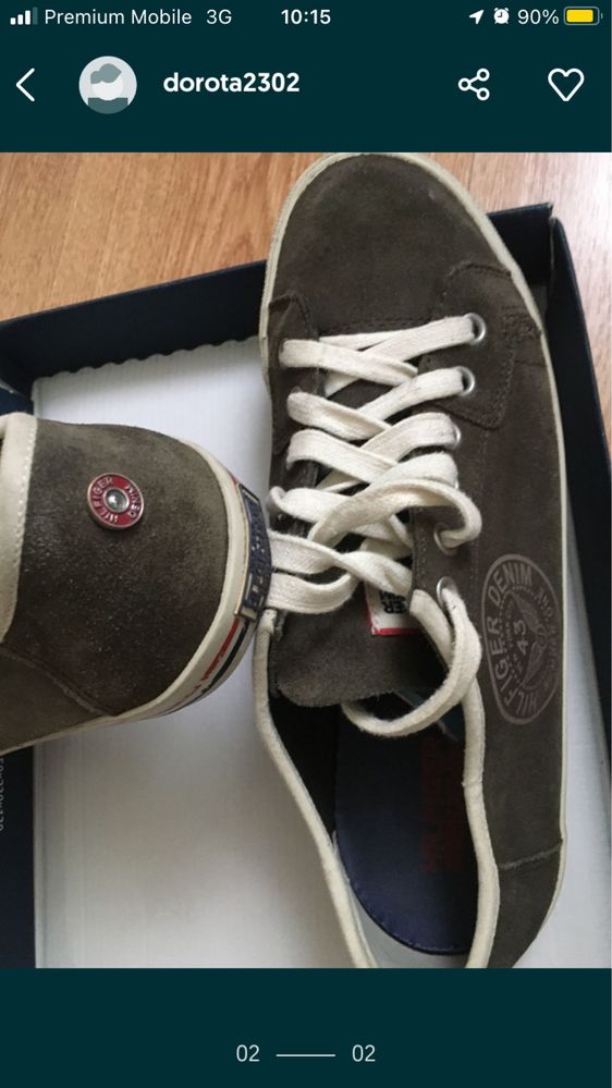 Tommy Hilifiger rozmiar 41 wkładka 26 cm kolor khaki