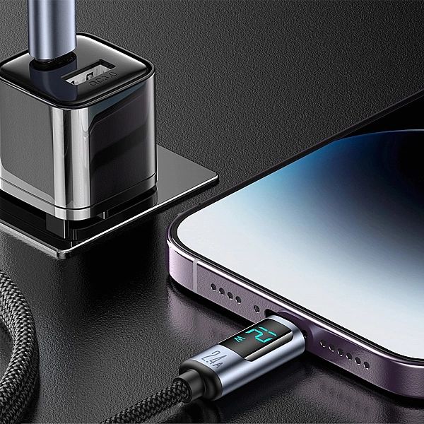 Kabel Lightning - USB A 2.4A 1.2m z wyświetlaczem LED Joyroom S-AL012A