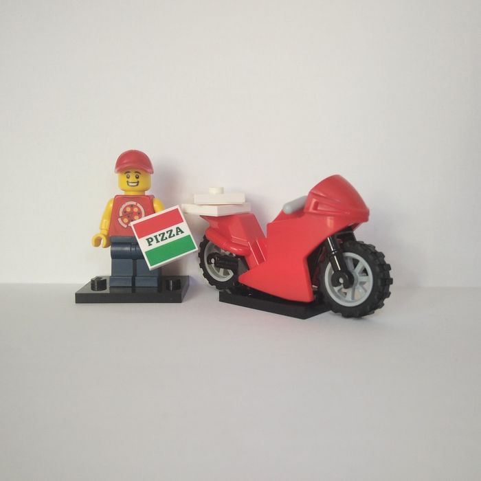 Lego City dostawca pizzy i motor