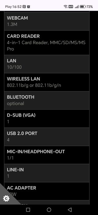 Laptop MSI VX600X