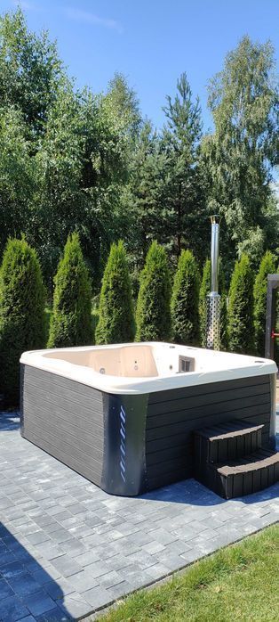Kwadratowe Balie ogrodowe z piecem na drewno, jacuzzi ogrodowe, TANIO
