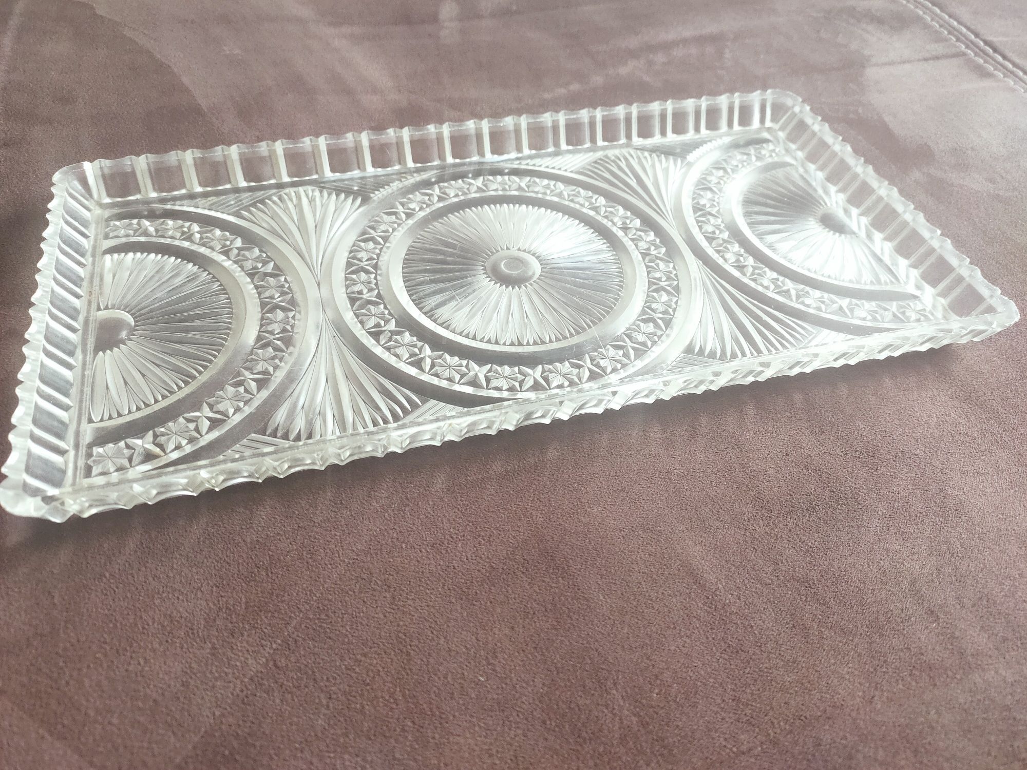 Taca plastikowa retro antyk PRL imitująca kryształ