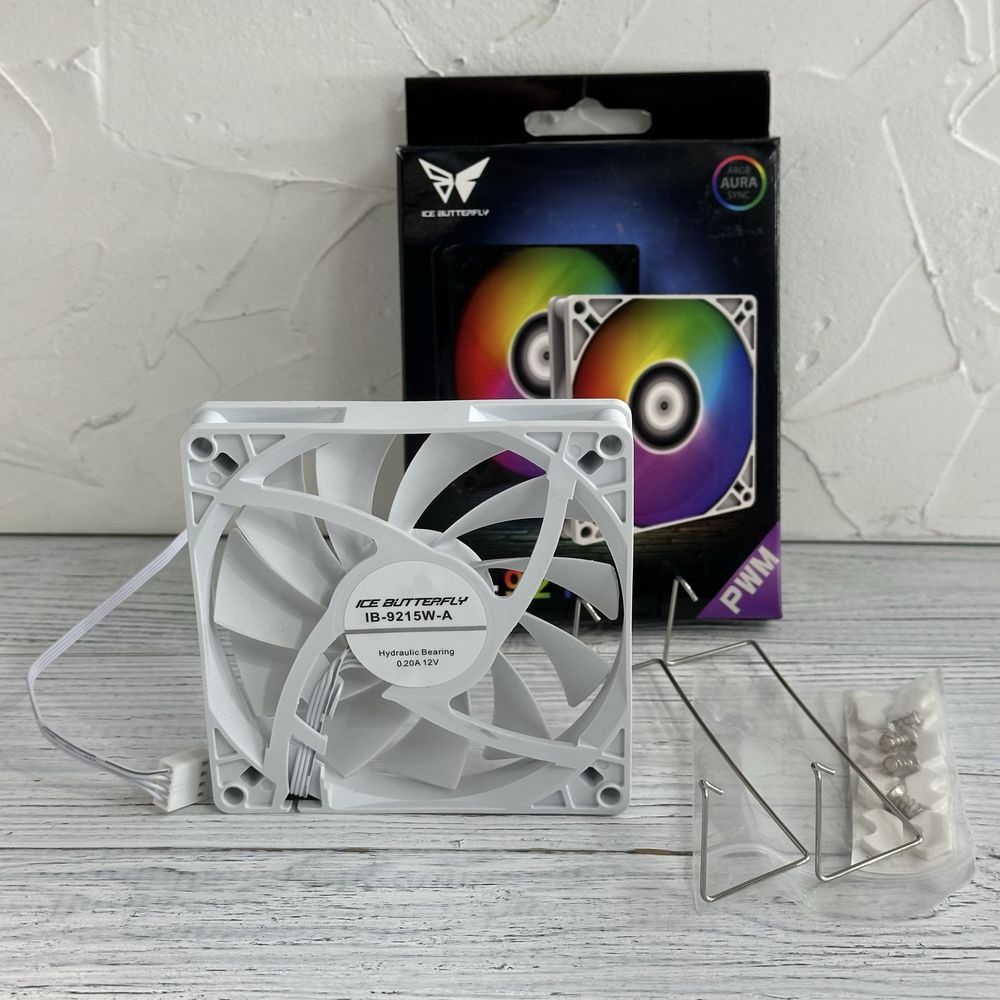 Кулер 92x92x15mm Ice Butterfly White зі скобами