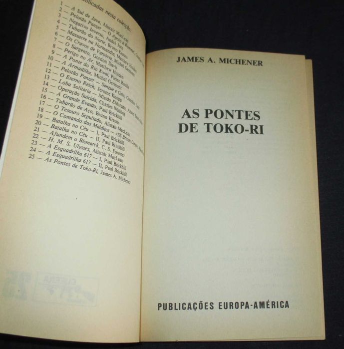 Livro As Pontes de Toko-Ri James A. Michener