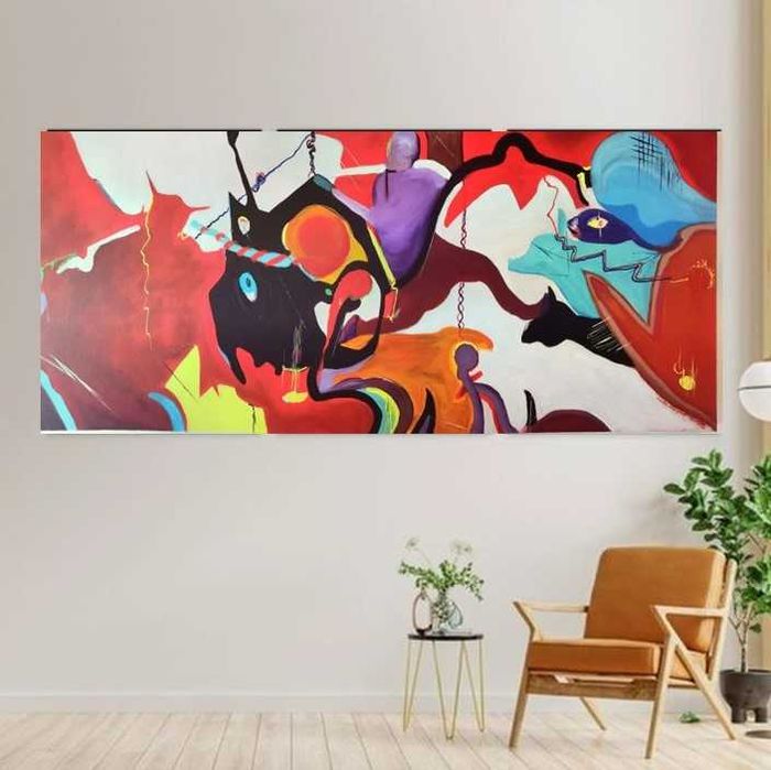 Várias pinturas abstratas em Tela com vários tamanhos, para venda.