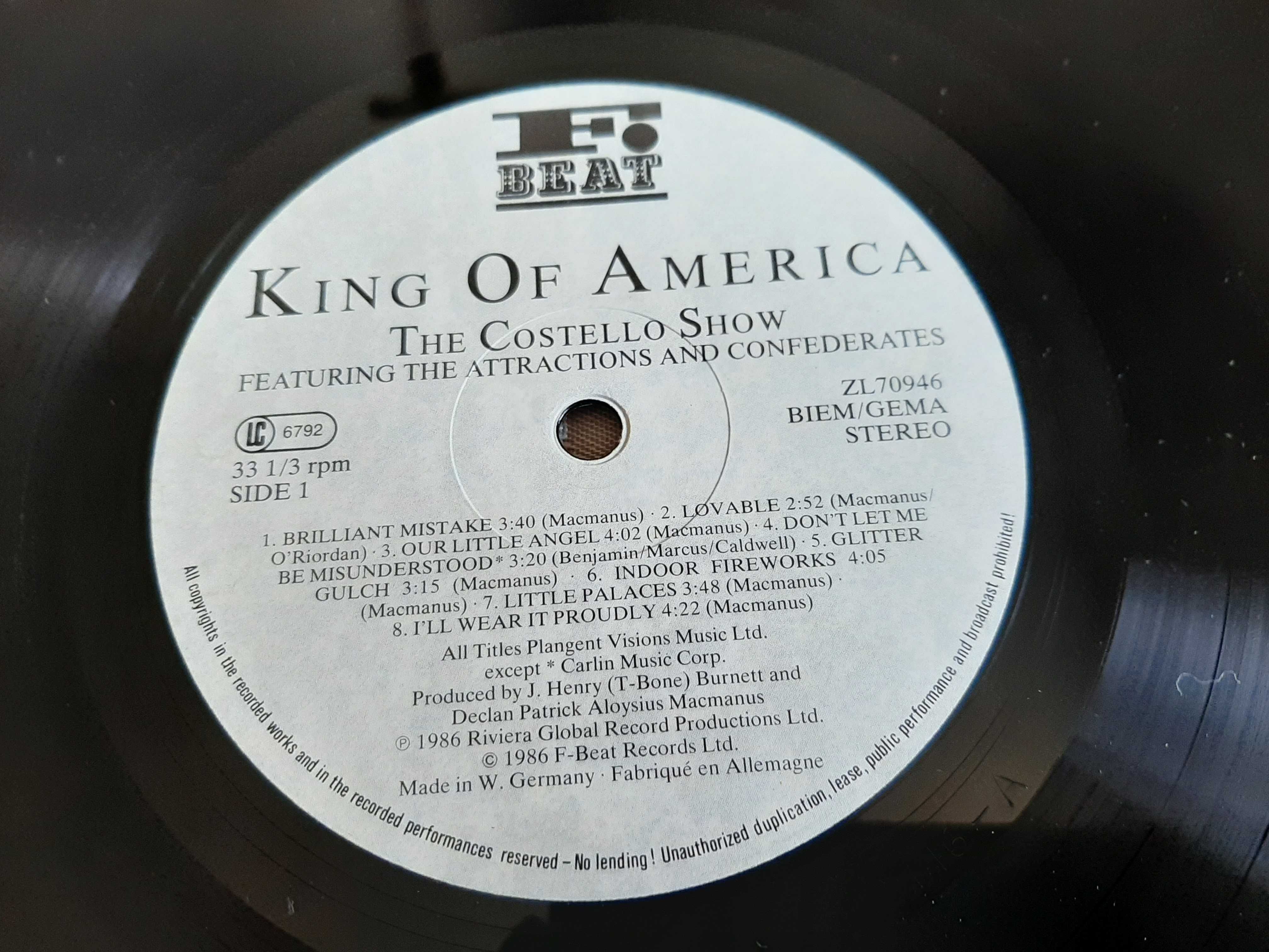 Elvis Costello - King of America - Europa - Vinil LP