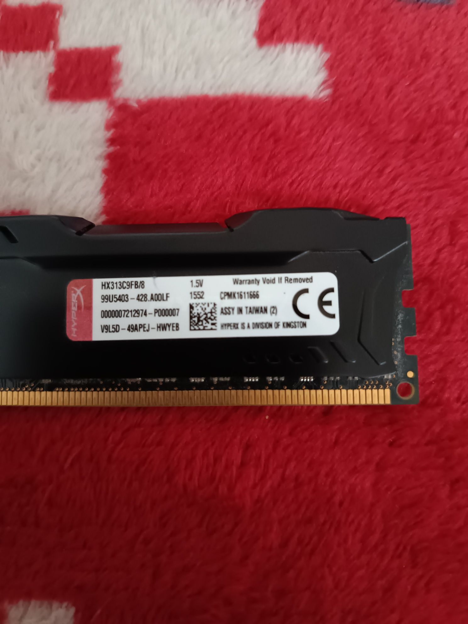 Ddr3  8GB Hyperx Fury