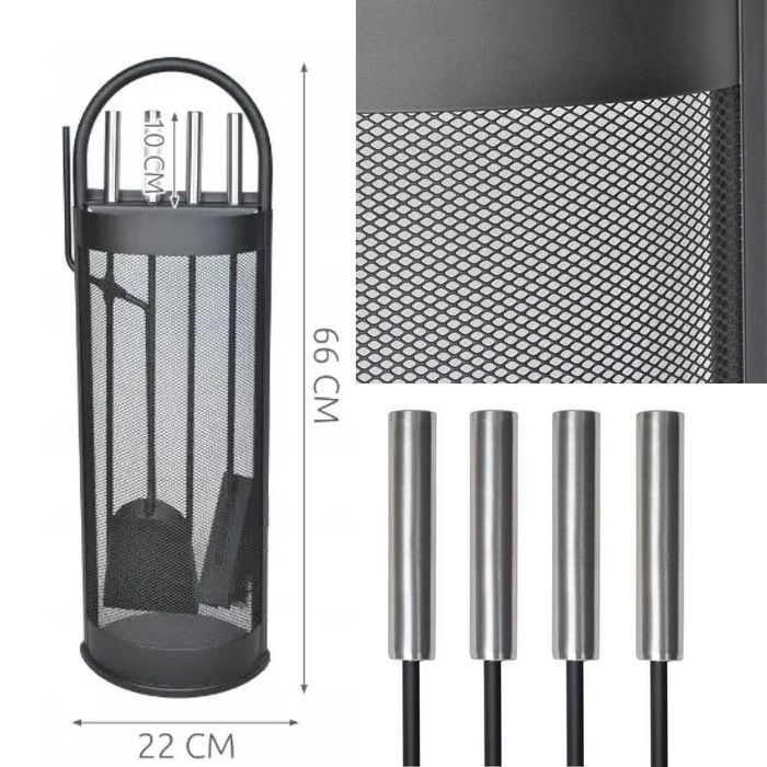 Набір аксесуарів для каміна Kaminer 5 в 1 кочерга совок мітла щипці