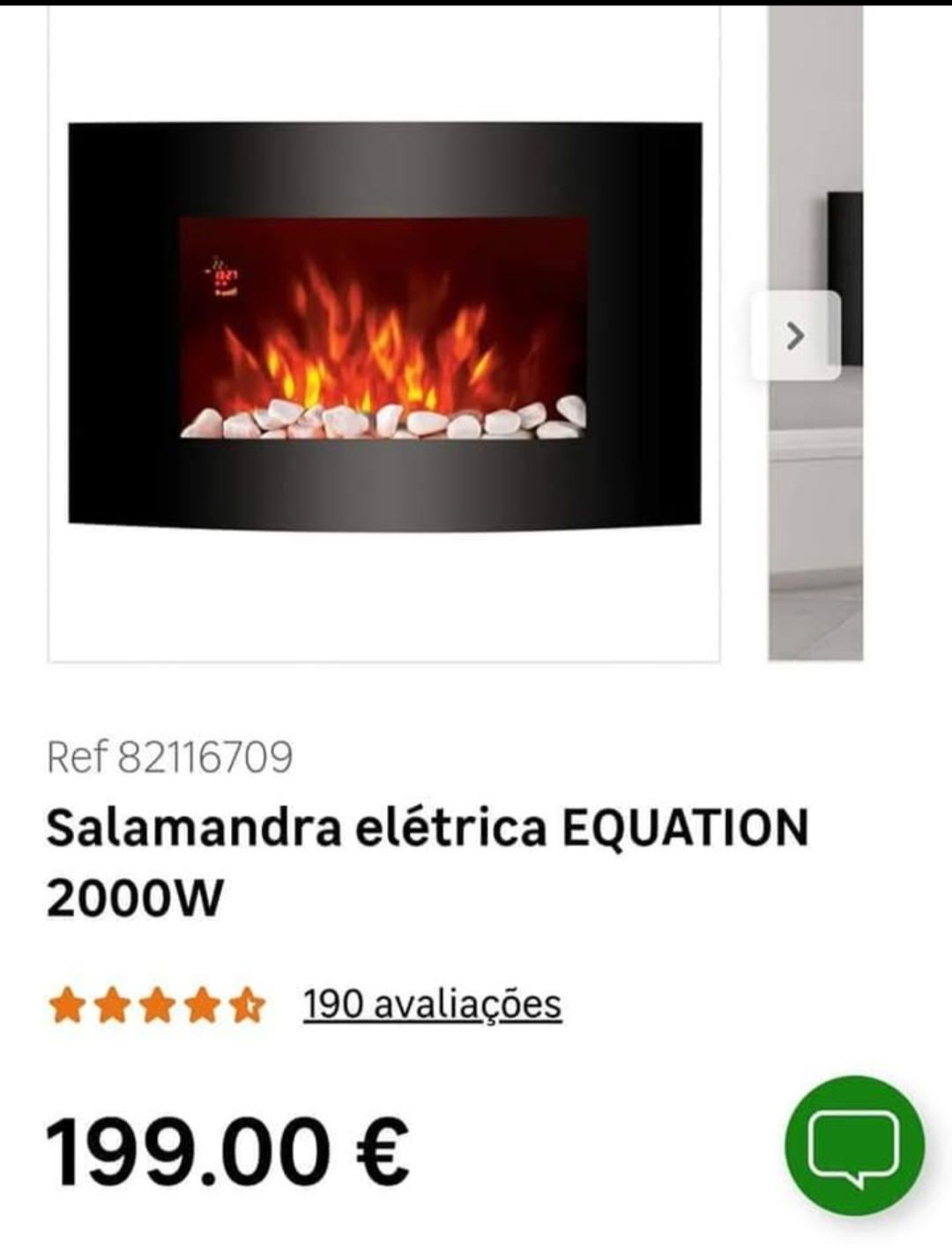 Aquecedor elétrico (Salamandra) 1000w a 2000w