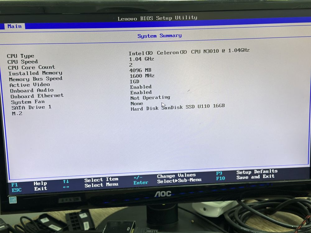 Залишок 4 шт! Неттоп Lenovo M600 Intel N3010/DDR3L 4GB/ SSD M.2/DP/COM