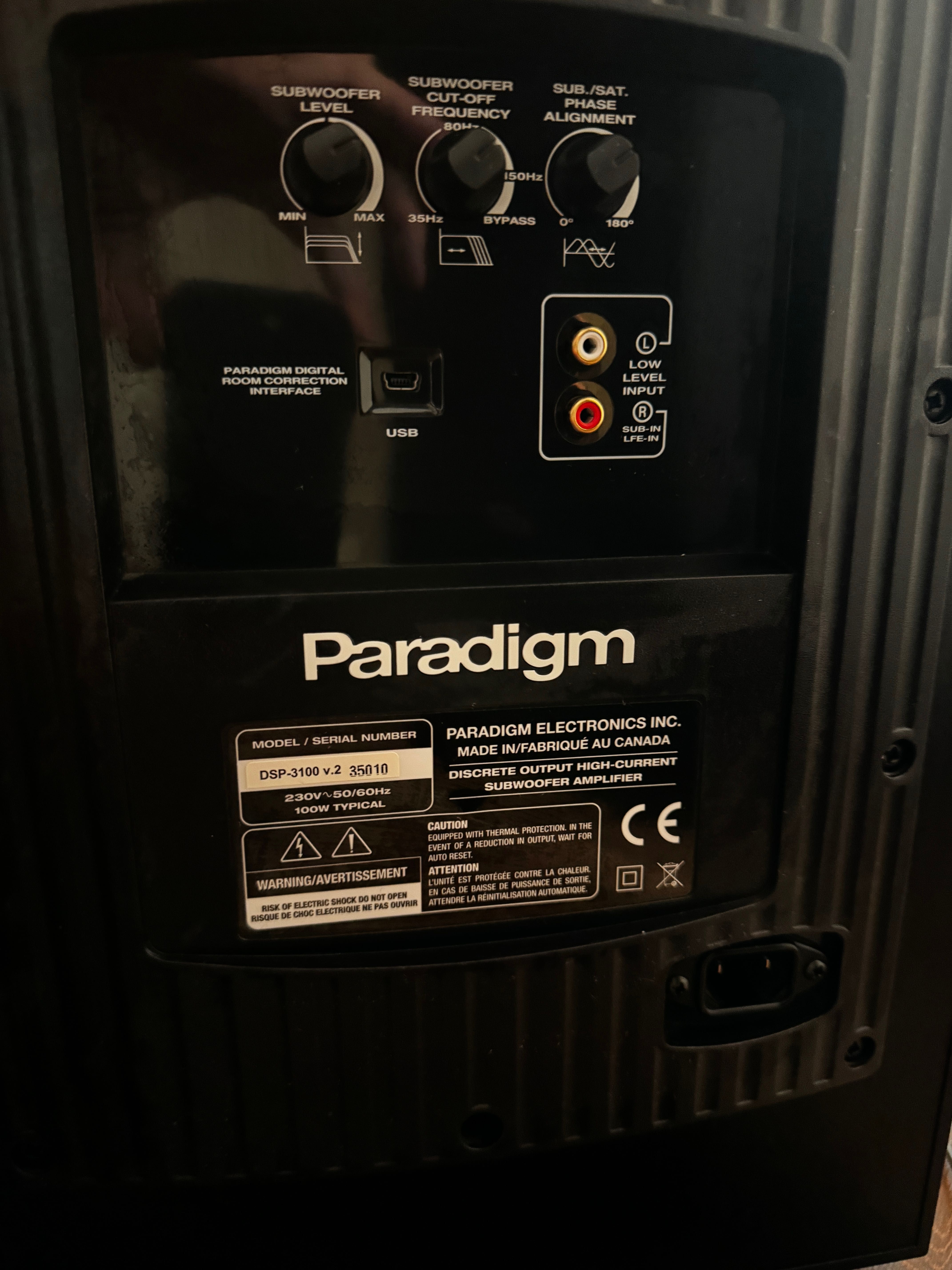 Hi-End aktywny Subwoofer Paradigm DSP 3100 v2      WARSZAWA