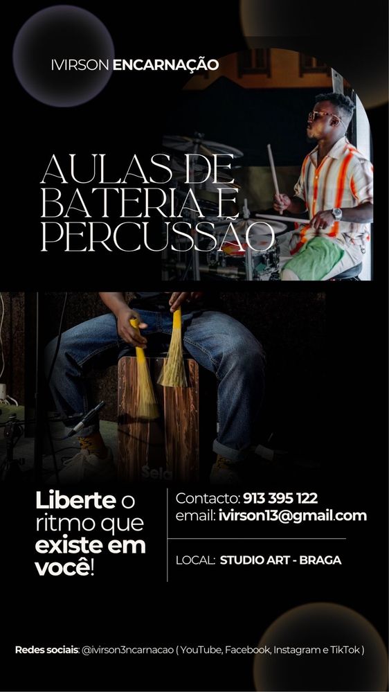 Aulas de Bateris em Braga