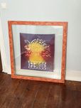 Quadro com pano batik africano
