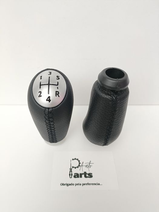 Manete Moca de velocidades Renault 5V Tampa Cinza Costura Preta