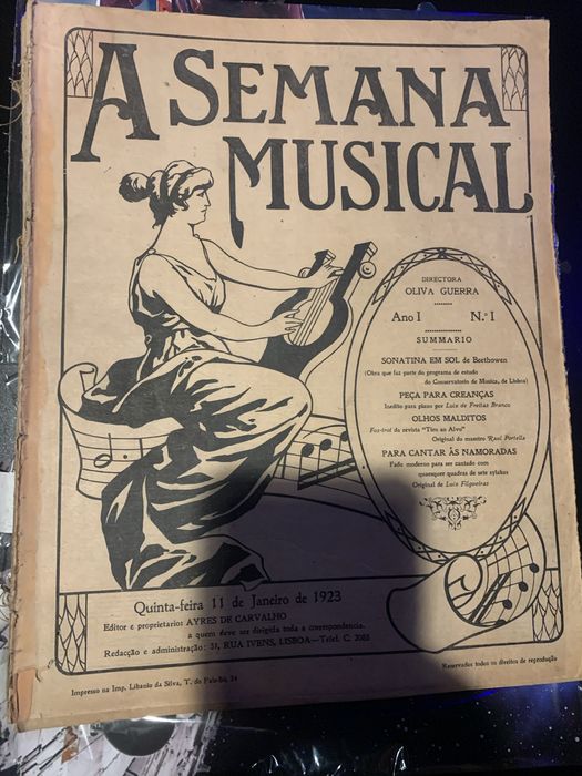 Livro semana musical antigo 1923