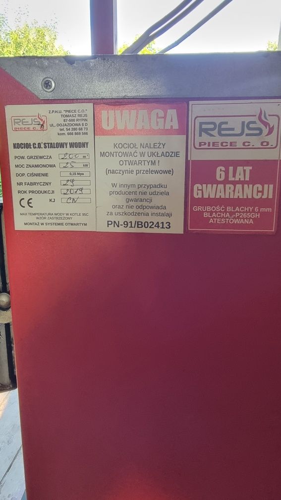 Kocioł na węgiel drewno 25 kW