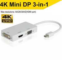 Thunderbolt Mini Display Port Para HDMI 4K DVI VGA