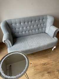 Sofa glamour szara krzyształki swaworski