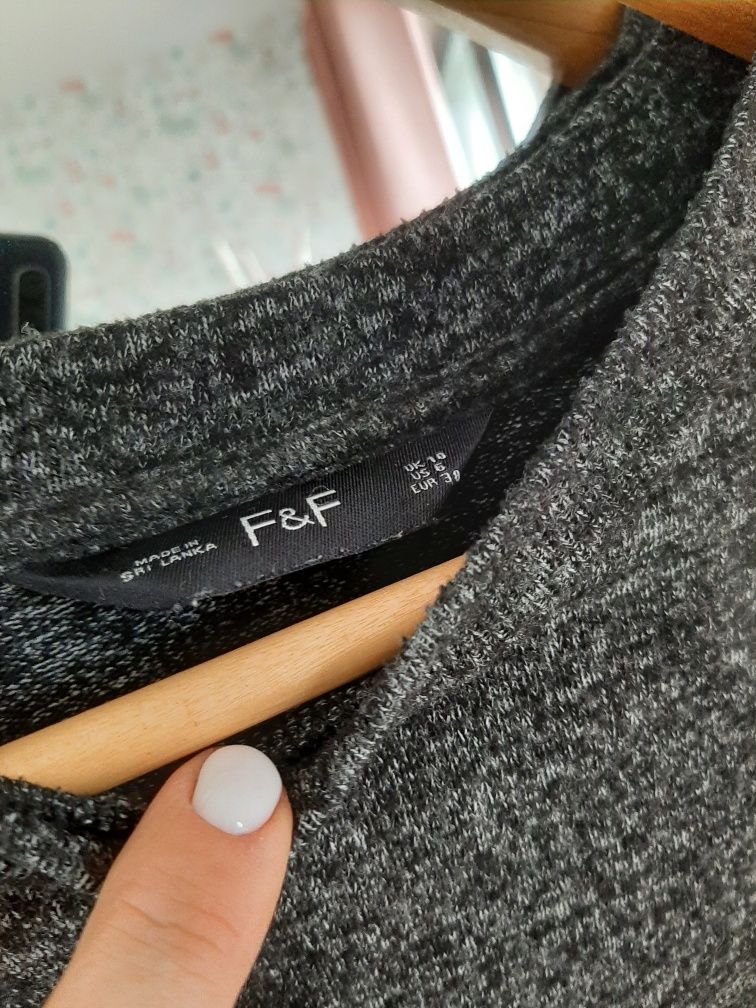 Sweter szary 3/4 rękaw biuro m
