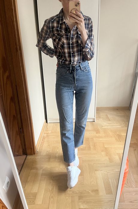 Proste jeansy HM 32 boyfriend z wysokim stanem vintage
