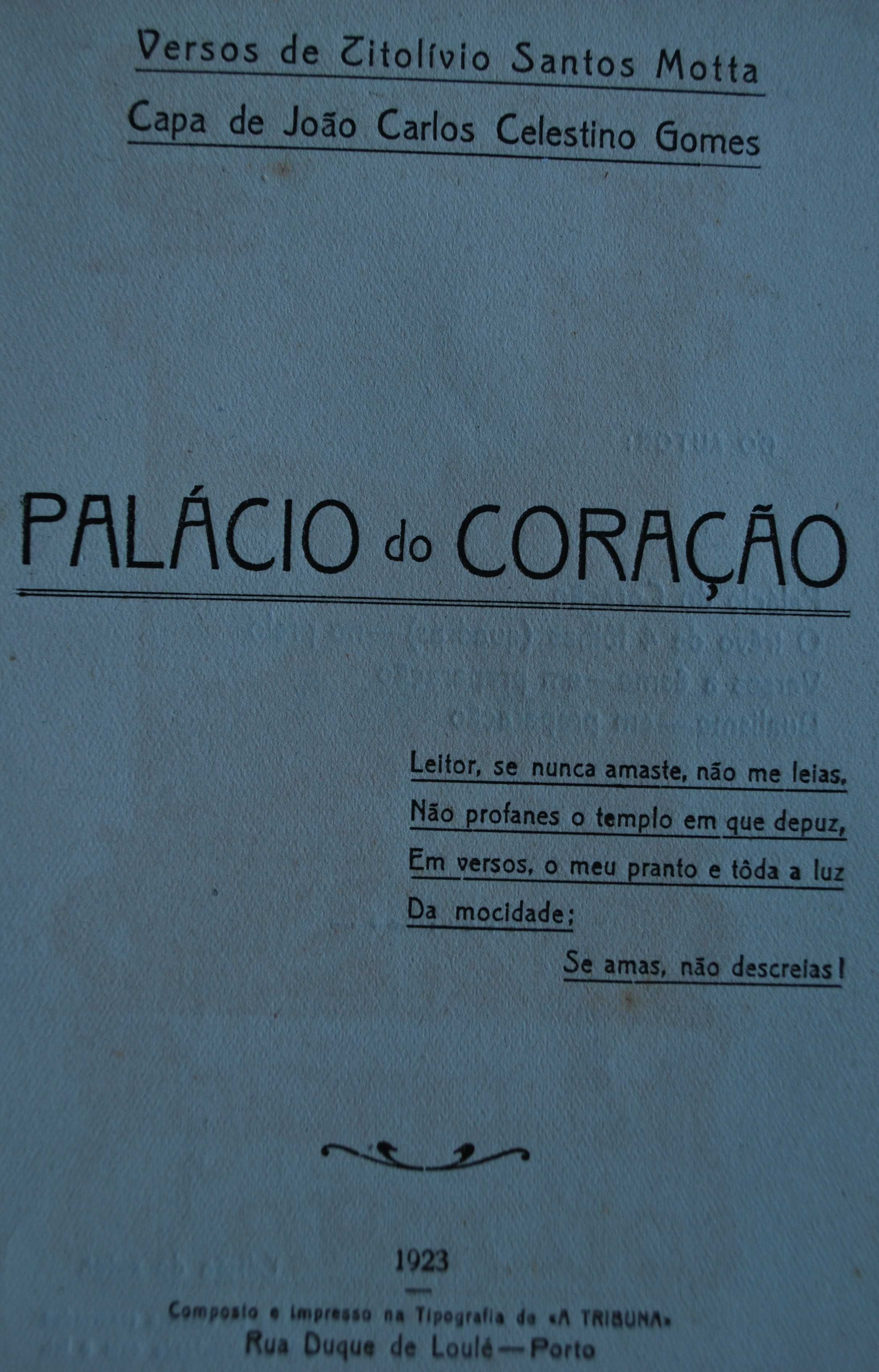 Palácio do Coração de Tito Lívio Santos Motta - 1 Edição Ano de 1923