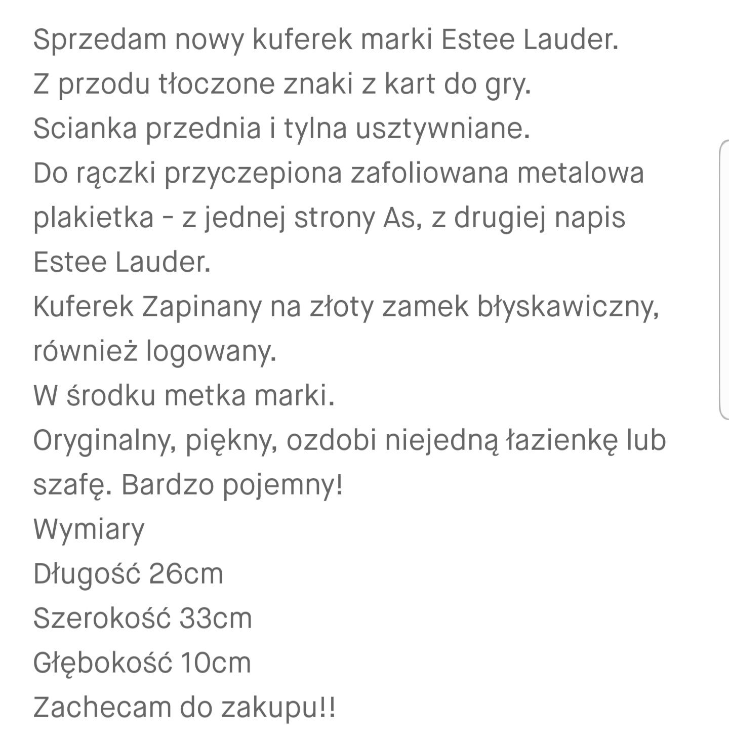 Duża kosmetyczka kuferek czerwona Estee Lauder