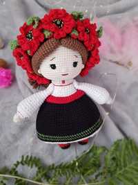 Інтер'єрна лялька Українка, в'язаний талісман, вязаные игрушки