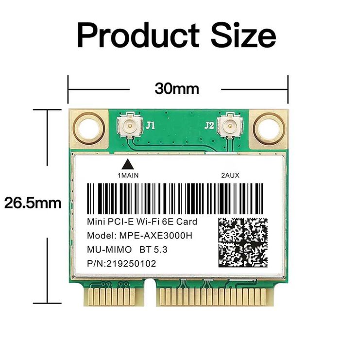 Mini pci-e karta sieciowa Wi-Fi Bluetooth 5.3 WiFi 6E AX210HMW