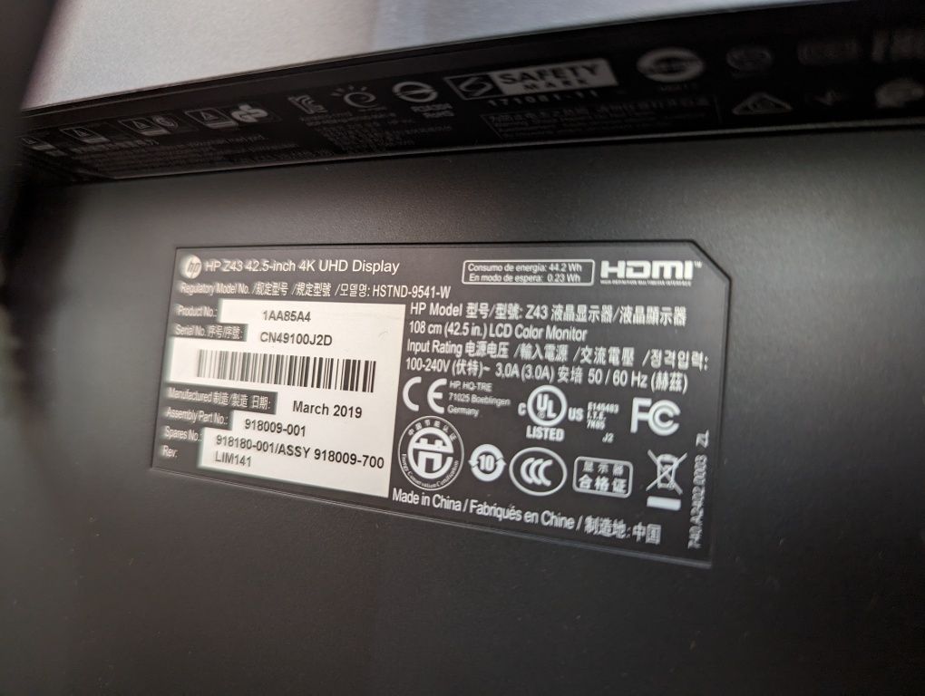 Монітор HP Z43 4K UHD Display