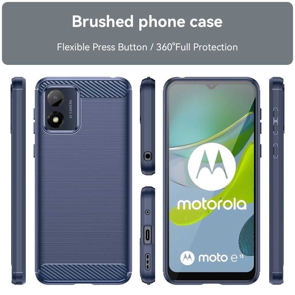 Противоударный чехол накладка для Motorola Е13 карбон Моторола Е13