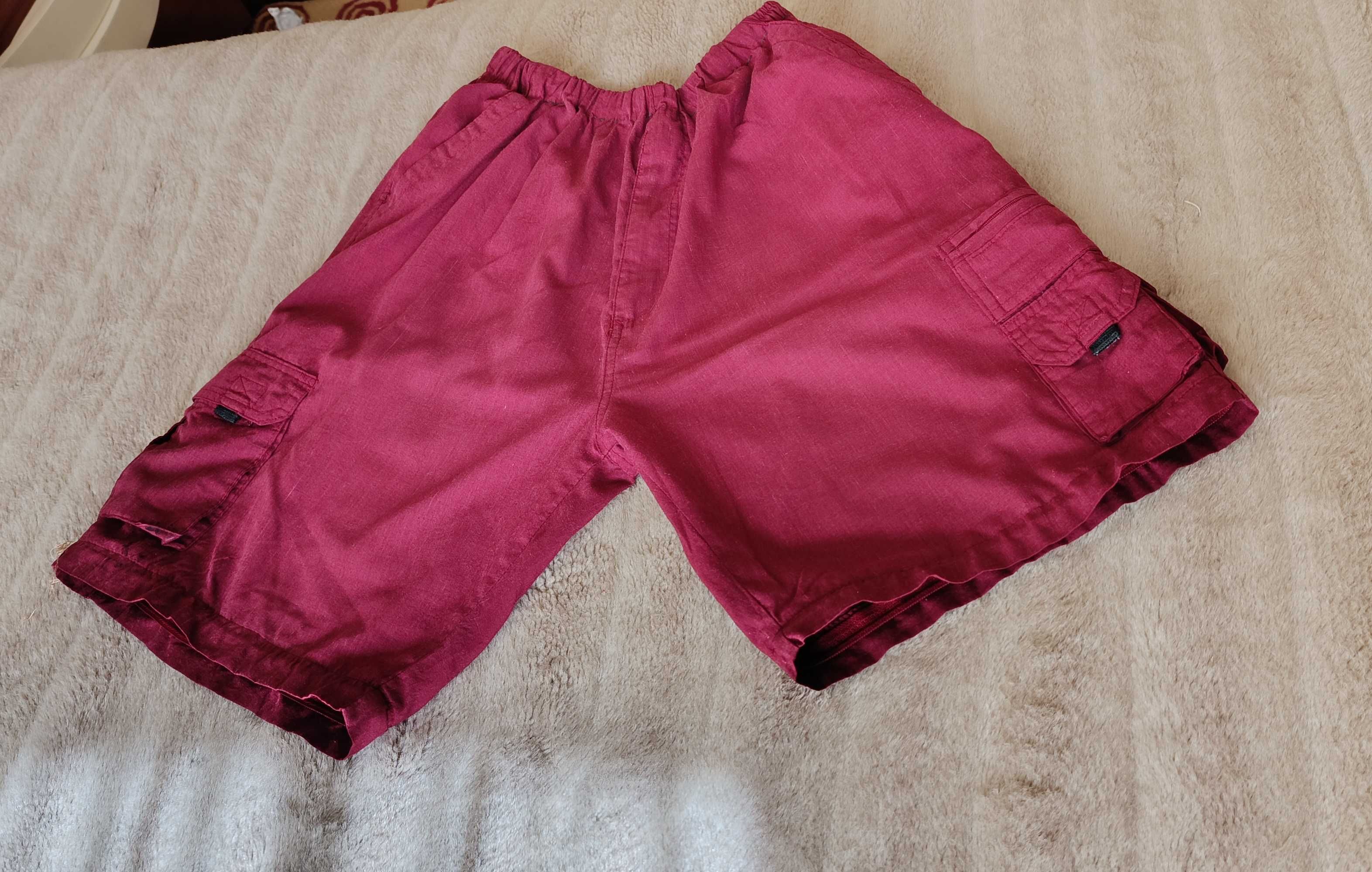 Calções, Bordeaux bolsos fechados nos lados, atrás de lado -Tam M - 38