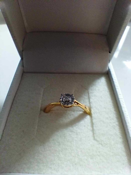 Pierścionek zaręczynowy złoto + diamenty, nowy, nigdy nie zakładany