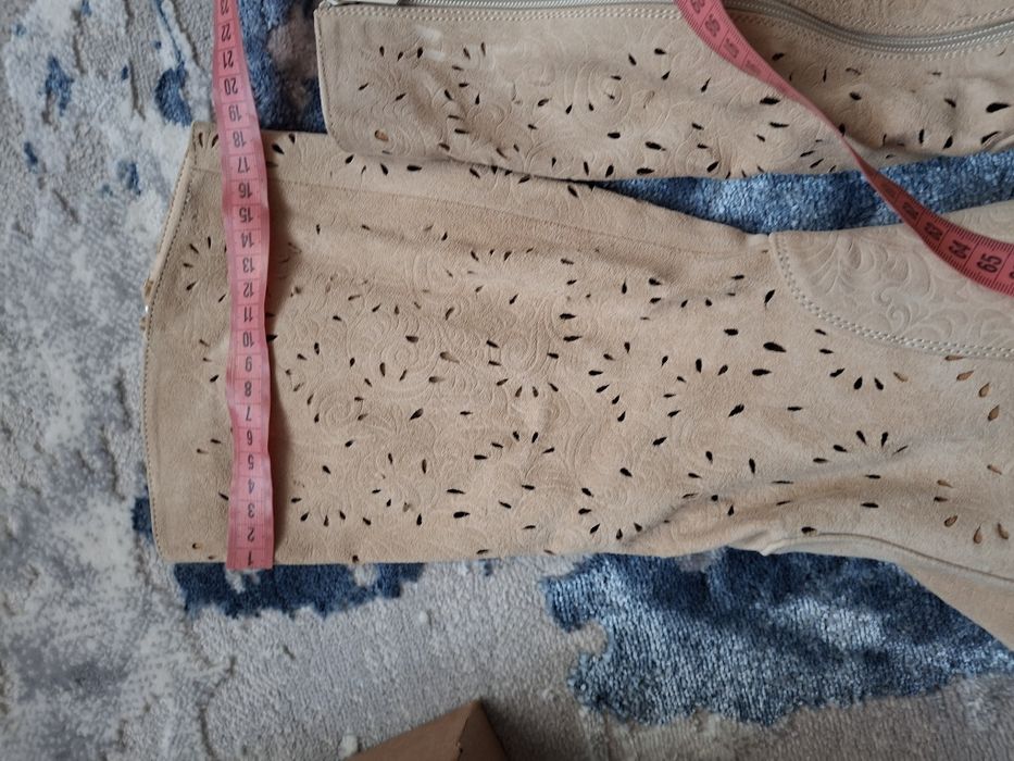 Чоботи замшеві ажурні з перфорацією